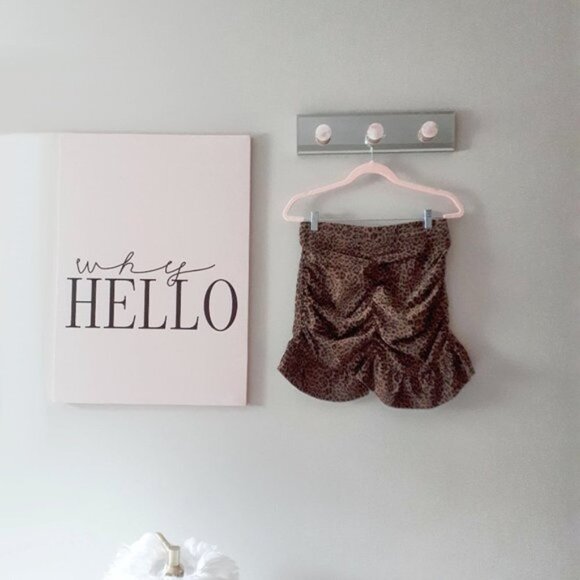 NWT Zara brown animal print ruched mini skirt, M - Picture 5 of 6